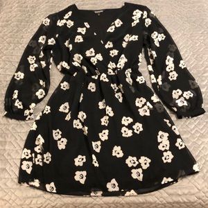Express skater style short dress with flowers L